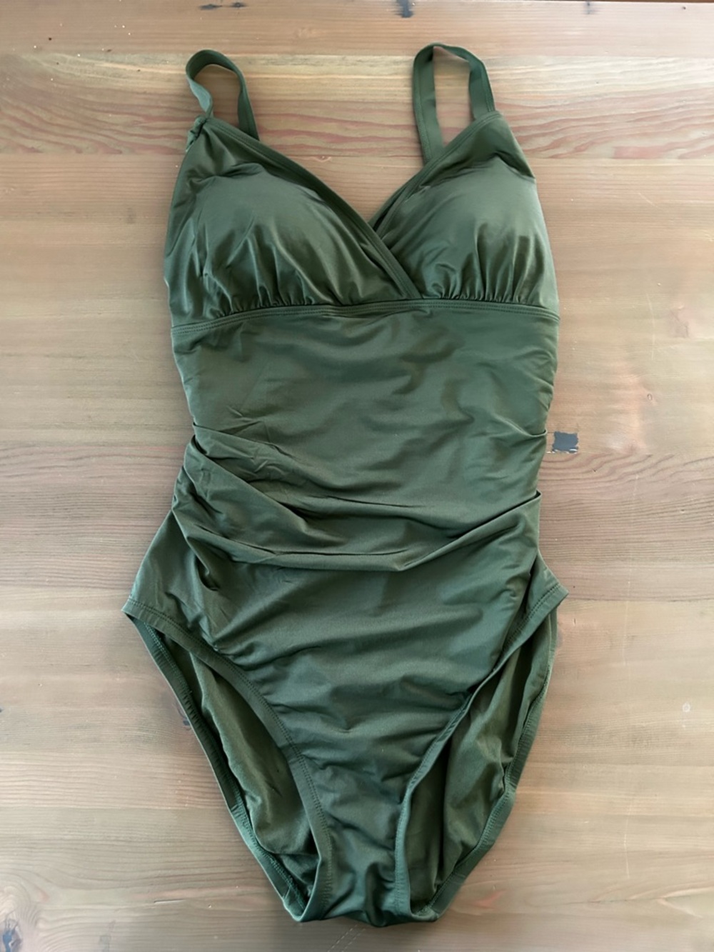 Old Navy ruched cross-back one-piece swimsuit